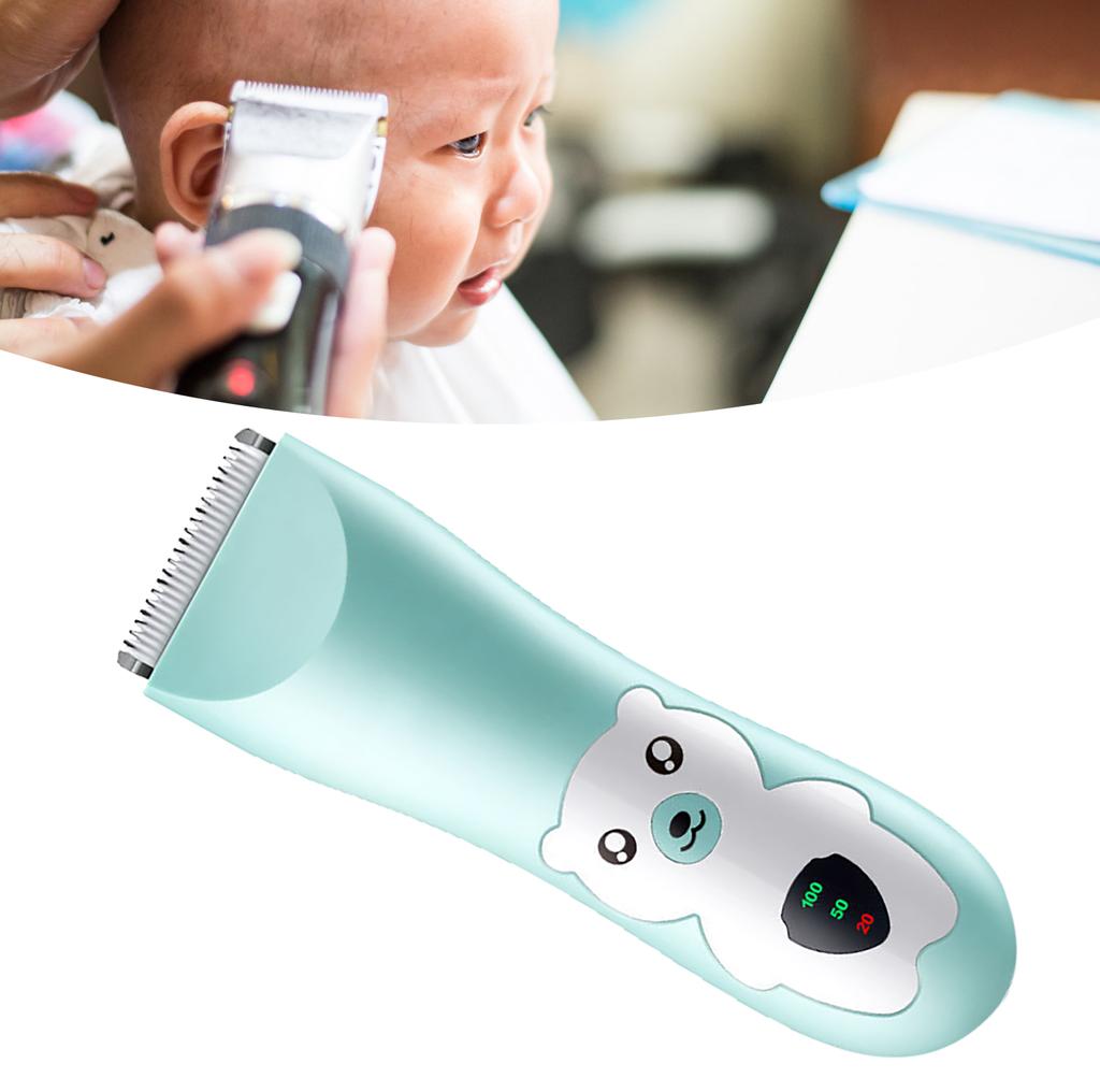 Ultra Quiet Baby Hair Clipper Precise Trimming Cordless Rechargeable Cartoon Waterproof Hair Cutter with 2pcs Guide