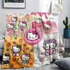 1 шт. Фланелевое одеяло с милым принтом Hello Kitty, Высокое качество, Для всех сезонов, Декор для дома, Тепло и уют, Идеально для рождественских подарков
