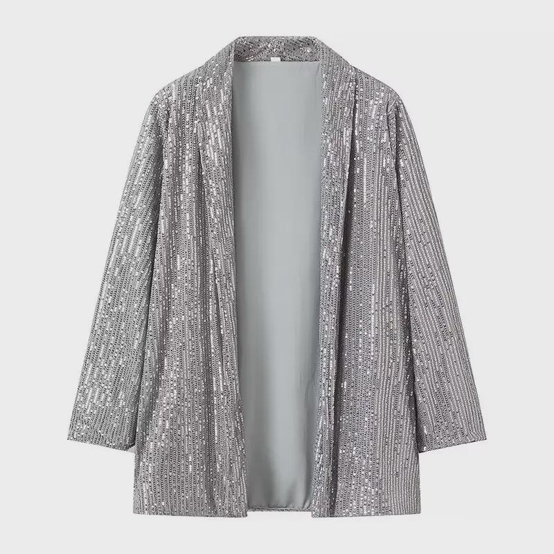 2024 Spring Women's Sequined Blazer & Straight Pants Set