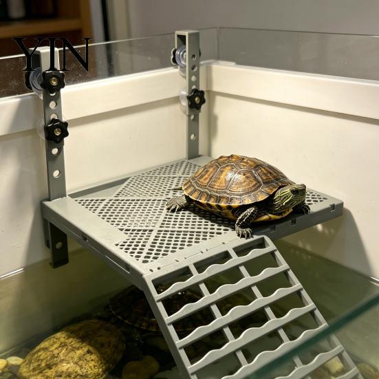 Non-Slip Ramp Solid Form Hanging Turtle Basking Platform with Suction Cups, Non Slip Reptile Dock Sunning Ramp, Aquariums Tank Accessories for