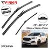 3 шт. щетки стеклоочистителя для Ford Edge MK2 Endura 2015-2019 28 "28" 15" подходят для переднего лобового стекла, щетки для окон, резак, аксессуары 2016 2017 2018