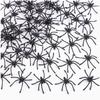 50/100Pcs Party DIY Decoration Halloween Luminous Rubber Fake Spider Plastic Figure Prank Toy