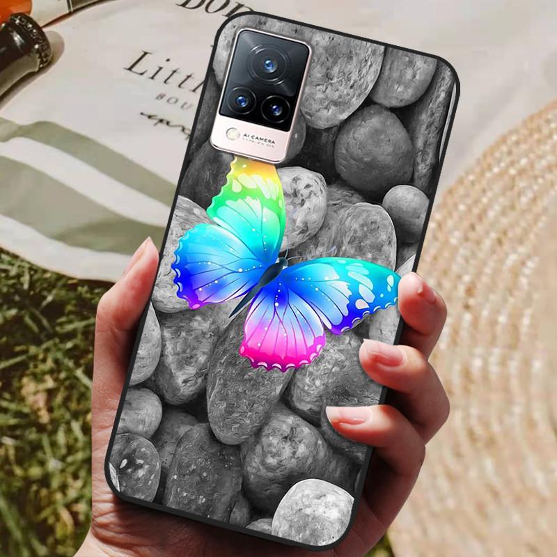 Для чехла Coque vivo V21e Силиконовая задняя крышка Чехол для телефона Для vivo V21e Чехлы Мягкий бампер Funda на vivo V2061 V21 e V 21e 6.44" Сумка