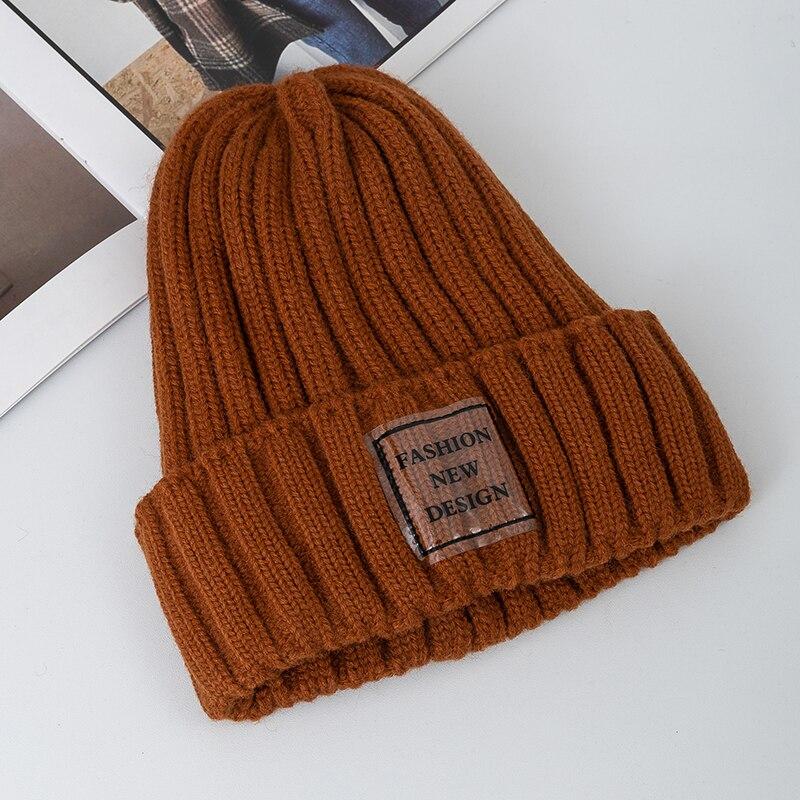 Новые женские зимние шапки, модные теплые Kpop Steetwear, шапка-бини, женские повседневные зимние вязаные шапки с прозрачной этикеткой