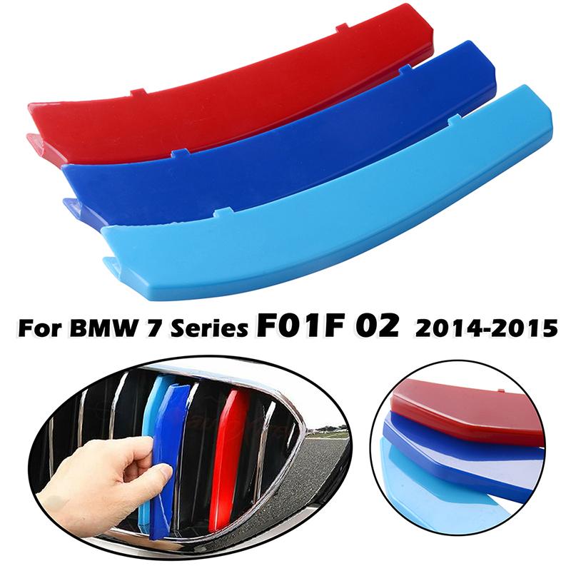 9 реек решетка для почек, передняя решетка, зажим для накладки, наклейка в полоску, подходит для BMW 7 серии F01 F02 LCI 2014-2015 G11 G12 2016-