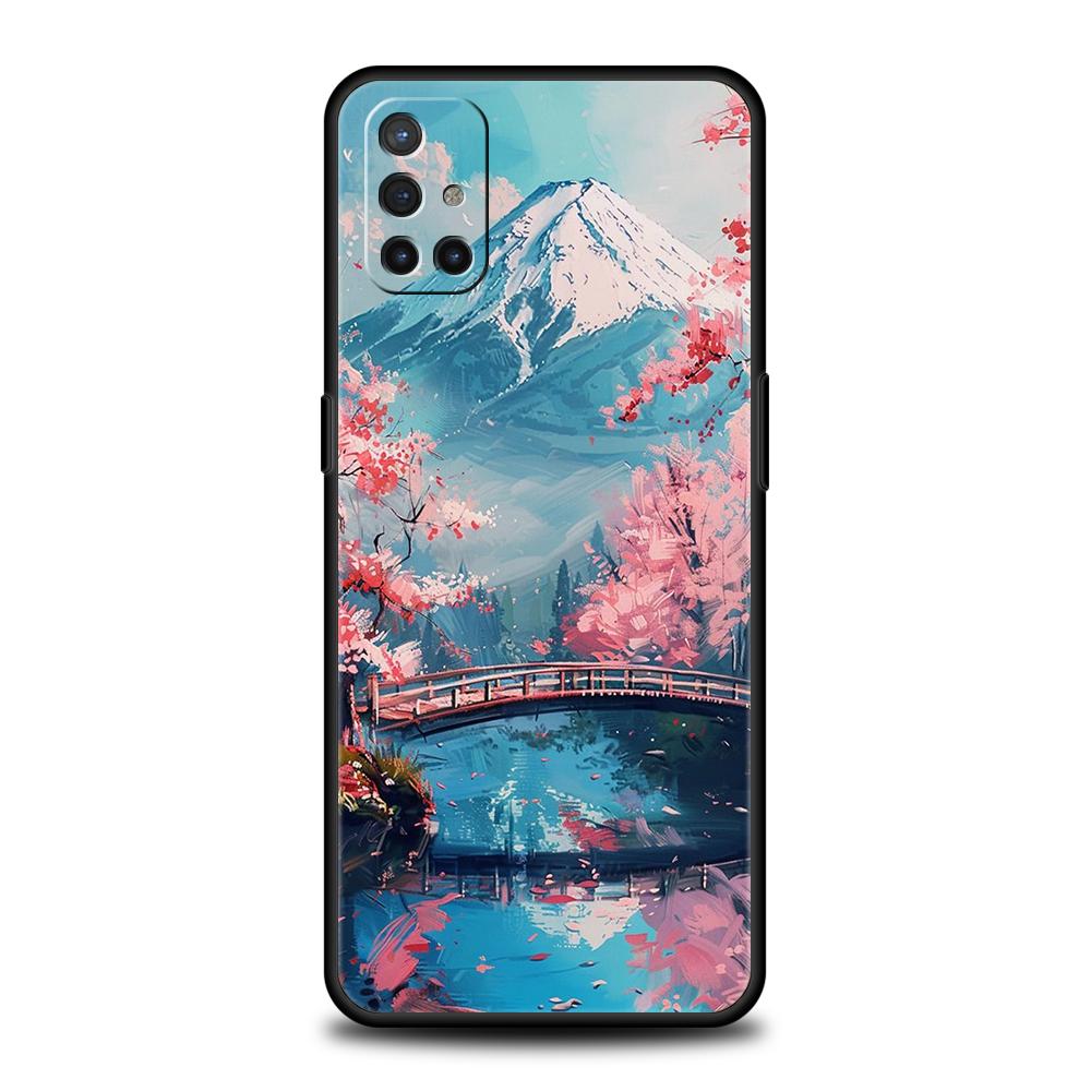 Чехол для телефона для OnePlus 13 12 11 10 9 Pro 9T 13R 12R 10R 9R 9RT 10T 8T Nord 2T CE 3 5G N30 Крышка Япония Гора Фудзи Цветение сакуры