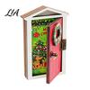 Christmas Party Supplies Elf Door Fridge Magnet with LED Light, Wooden Magnetic Decorations Refrigerator Magnet, Openable Mini Decoration for Holiday