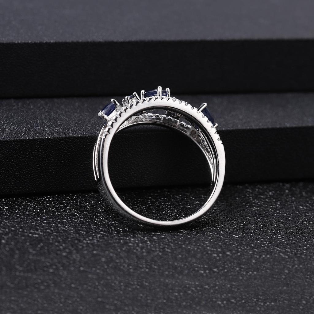 Gb 0,65 карат натуральный синий сапфир кольцо из стерлингового серебра 925 пробы необычные классические овальные кольца с драгоценными камнями для женщин ювелирные изделия