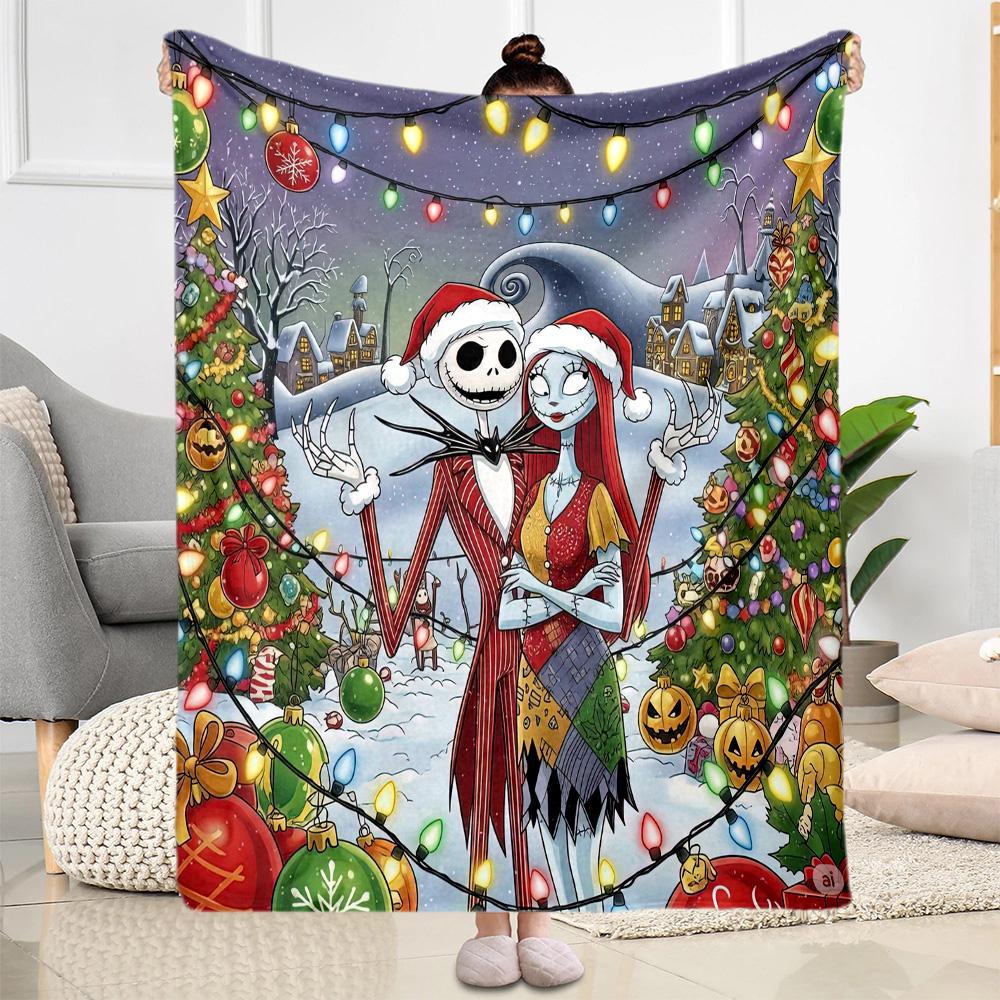 Christmas Nightmare Blanket Comfortable Great for Bedding Office Chair Sofa for All Occasions Playful Design Birthday Christmas Gift Blanket