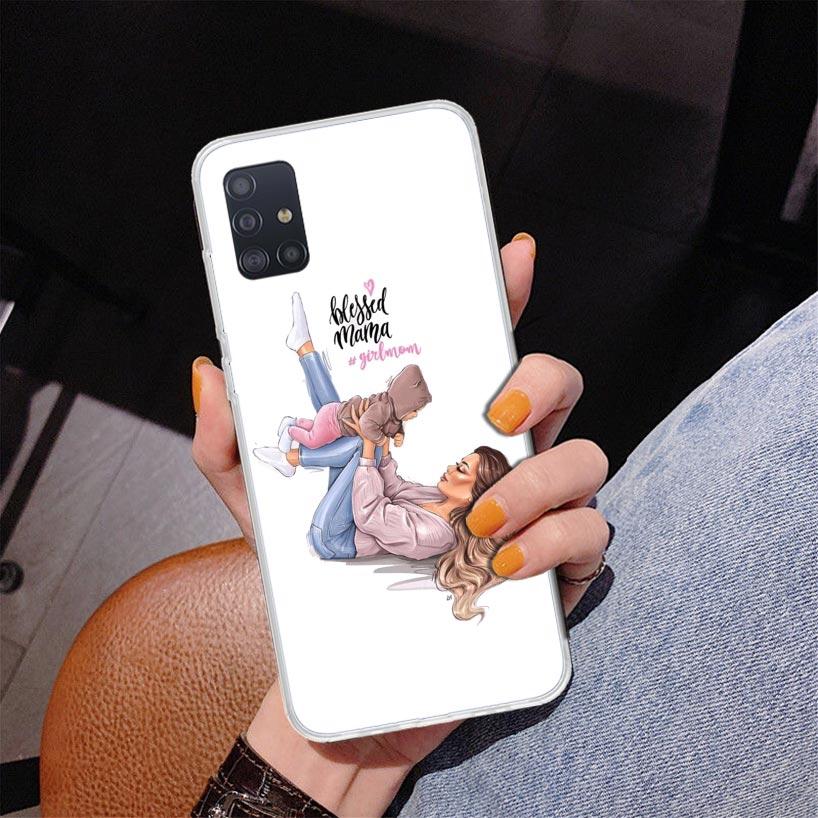 Baby Mom Girls Phone Case For Samsung Galaxy A52 A32 A22 A12 A51 A31 A50S A30S A20S A10S Note 20 Ultra 10 Plus S10 A72 A71 Galax