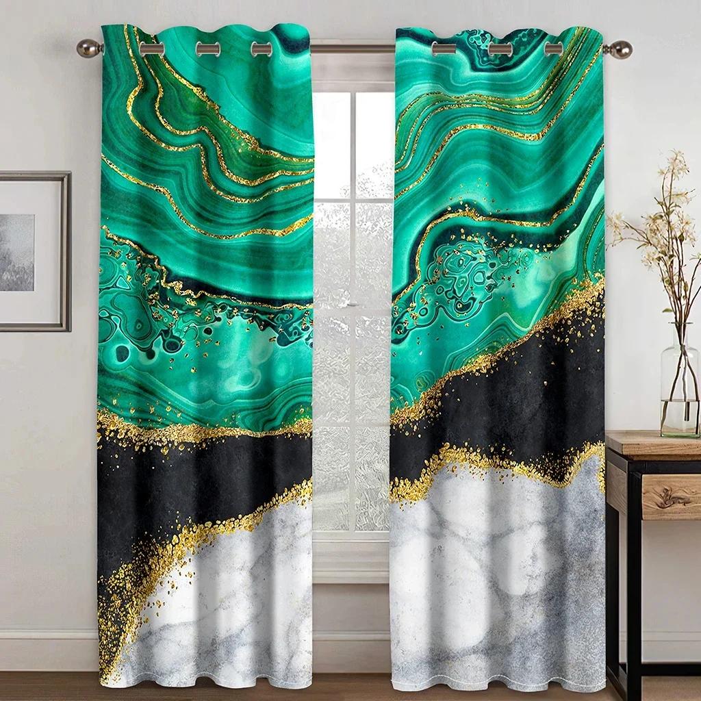 2 панели абстрактные геометрические шторы с мраморной текстурой и принтом для спальни, гостиной, оконные жалюзи от пола до потолка