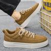 Men's Height-Boosting Breathable Canvas Sneakers - Summer Retro Trend, Versatile Lace-up Board Shoes