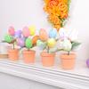 Easter Egg Bonsai Colorful Simulated Easter Egg Potted Plant DIY Foam Bunny Eggs for Home Party Decoration