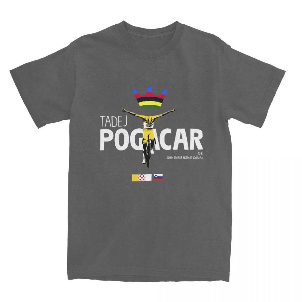 Мужские хлопковые футболки Tadej Pogacar Cycling Pogi Team 2025 Лето Тур-де-Франс Женские футболки с коротким рукавом и круглым вырезом