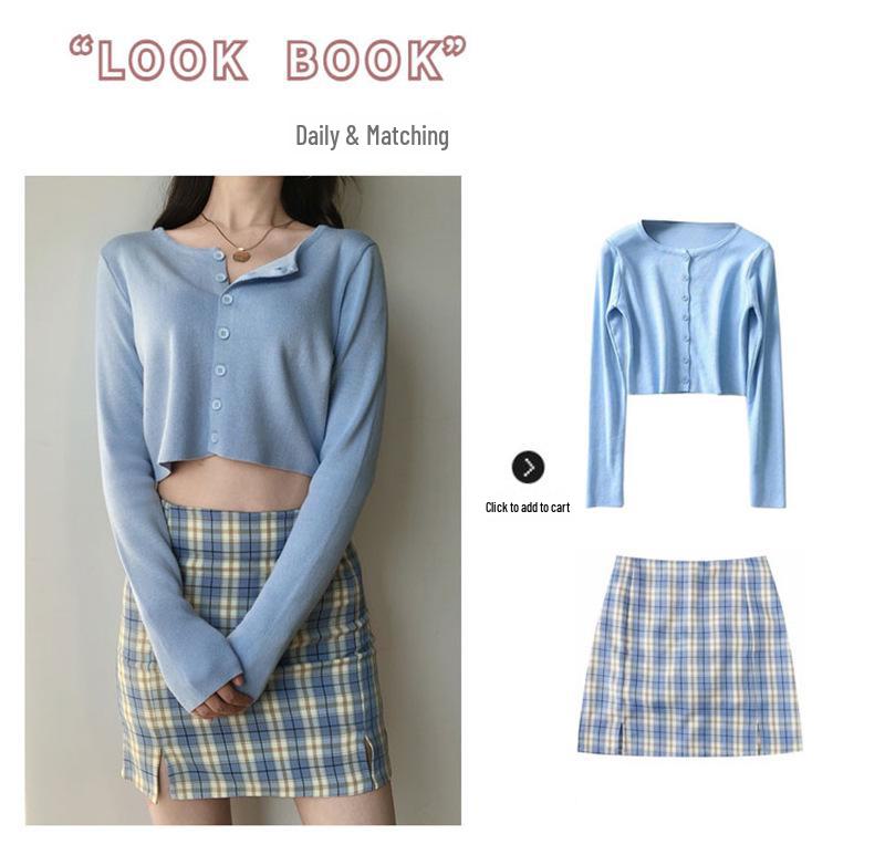 Женская белая футболка с длинным рукавом: Уникальный стиль ранней осени, модный нишевый дизайн, короткая куртка-кардиган.