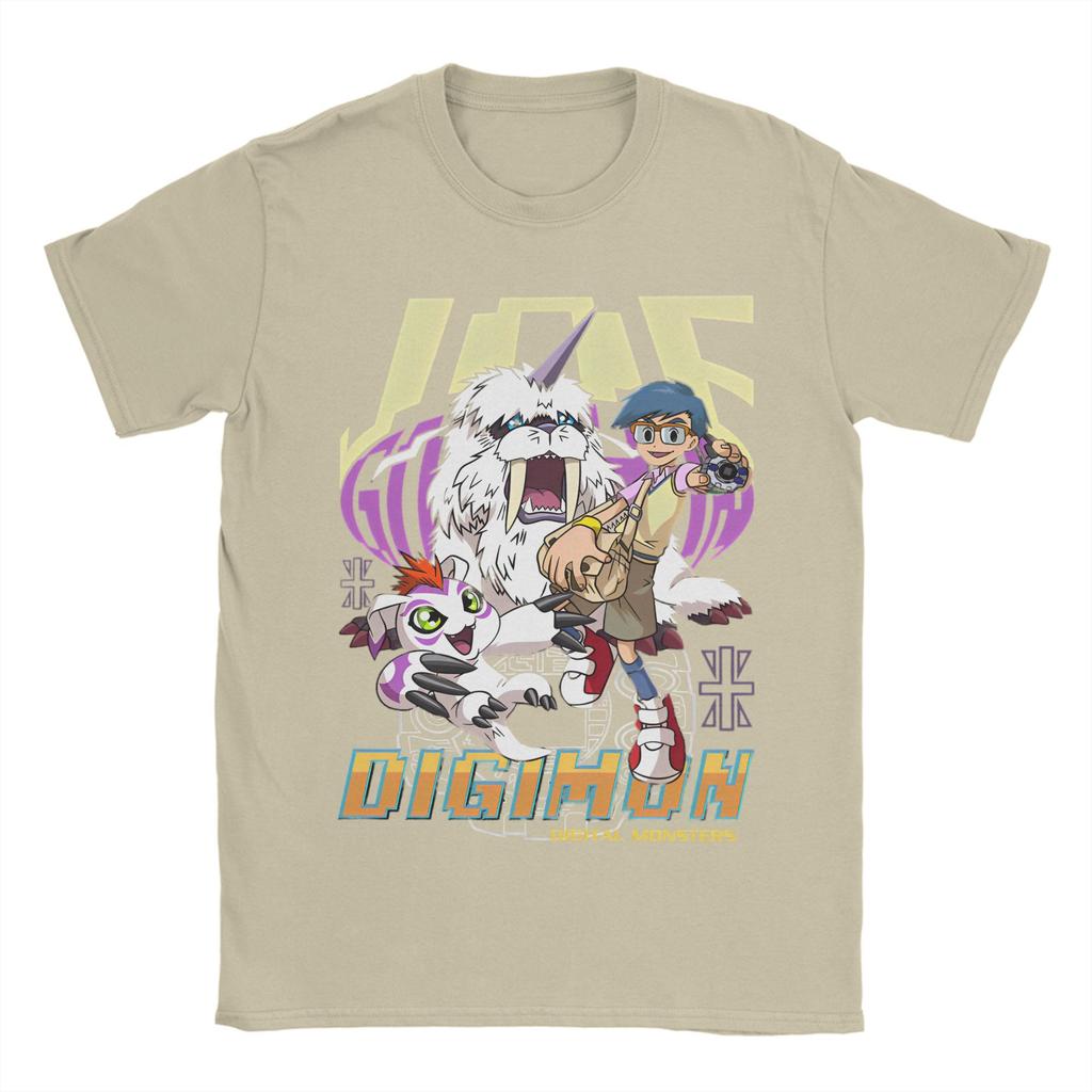 Потрясающие футболки Digimon Kido Jo Gomamon для мужчин и женщин, с круглым вырезом, хлопковые, с изображением монстров из аниме, с коротким рукавом, больших размеров, мерч