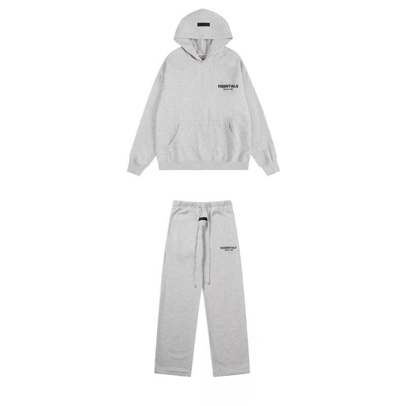 Fear Of God Essentials Hoodie Mens Oversized Cotton Pullover With Flocked Letter Print 2025
