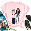 Летняя мода Coffee Girl Urban Base Shirt Круглый вырез Чистый хлопок Короткие рукава Женские футболки Женские