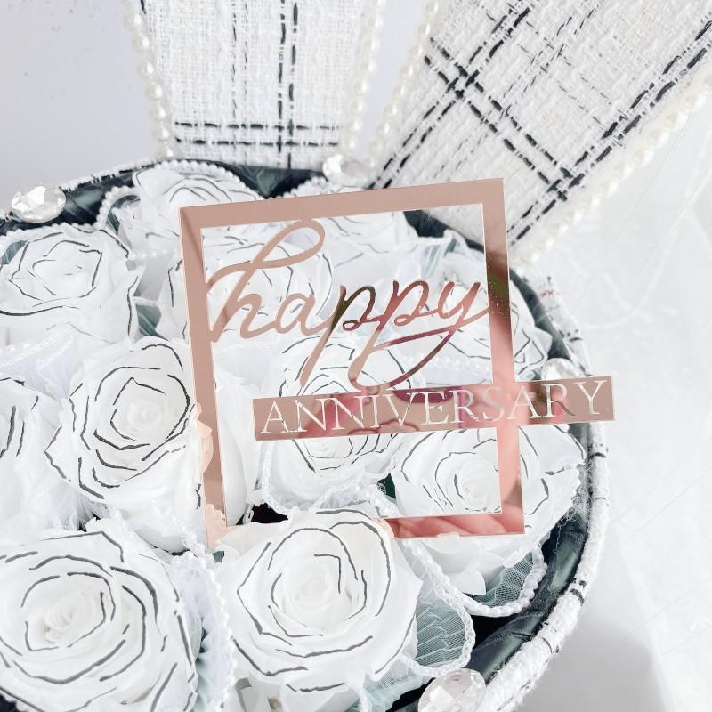 Украшения для торта на день рождения из розового золота, высококачественные акриловые украшения для торта на день рождения ребенка, украшения для торта на день рождения ADM