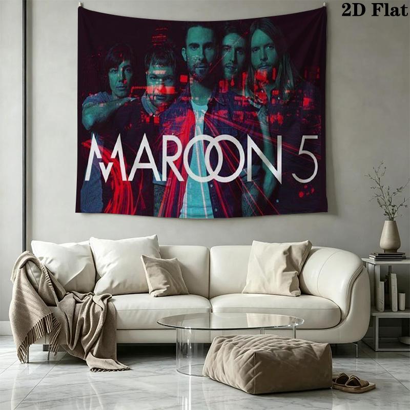 Группа Maroon 5 Настенный гобелен Эстетичное настенное панно Печатная тканевая простыня Декоративные гобелены для спальни гостиной Домашний декор