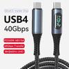 USB 4.0 Data Cable Type C To C PD 240W Fast Charging 40Gbps 8K 60Hz Cable For Computer Phone
