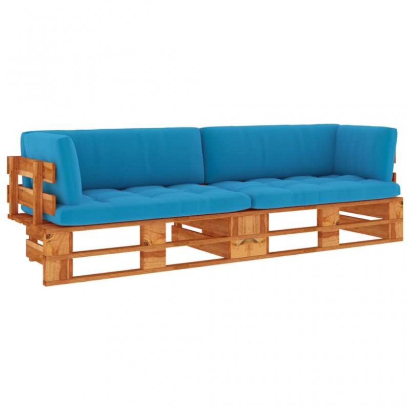 Day and Night - Day and Night 2-seater Pallet Sofa with Brown Impregnated Pine Wood Cushions