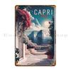 Capri Serenity Terrace Metal Plaque Poster Vintage Iron  Wall Decor Vintage Mural Tin Sign Poster
