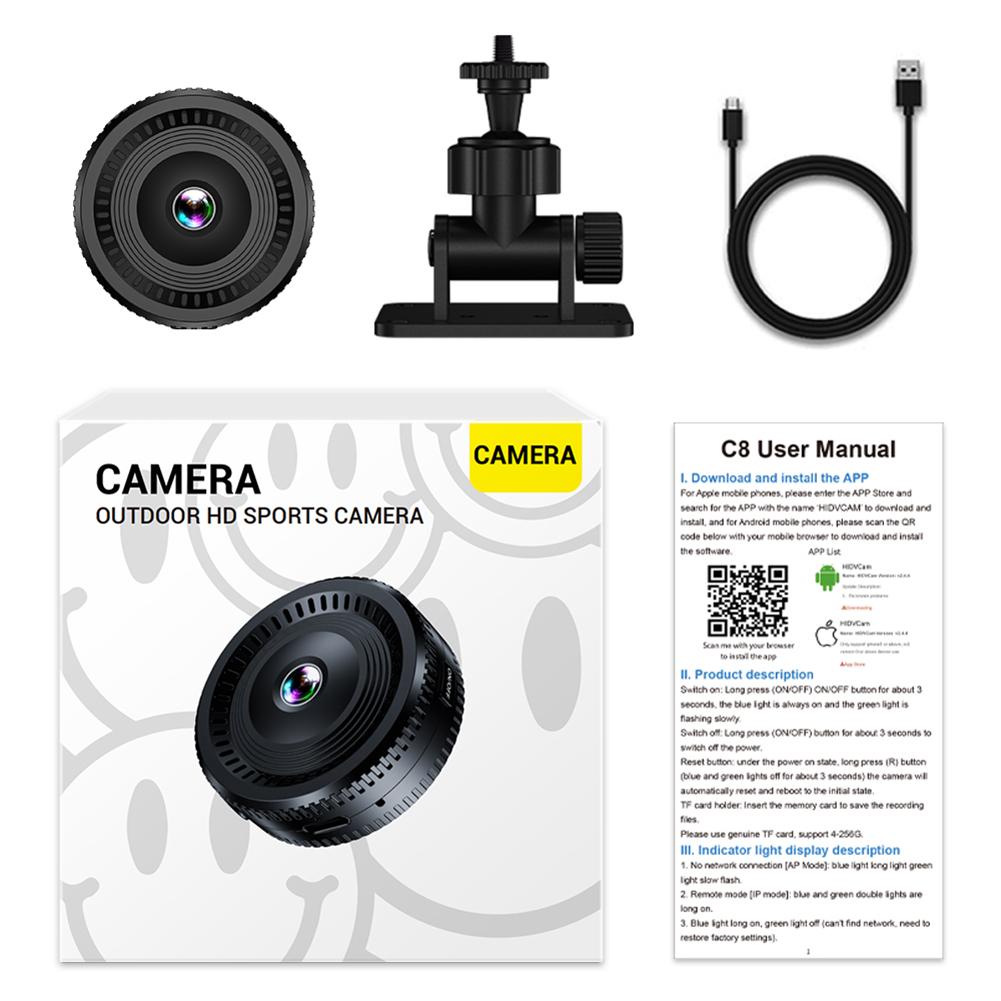 Беспроводная WiFi-камера 1080P HD, камера видеонаблюдения с обнаружением движения и ночным видением, радионяня для ребенка/питомца/няни