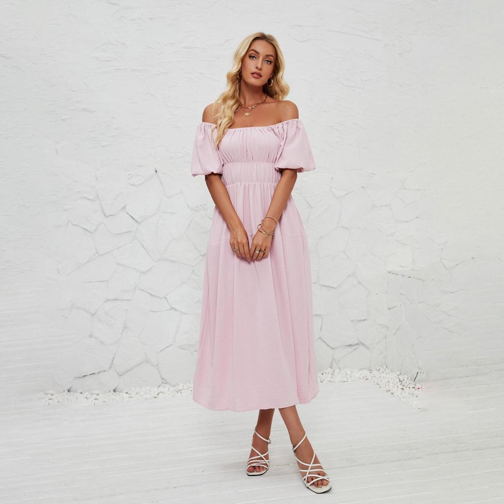 Летнее женское модное однотонное плиссированное платье без бретелек длиной до щиколотки с v-образным вырезом