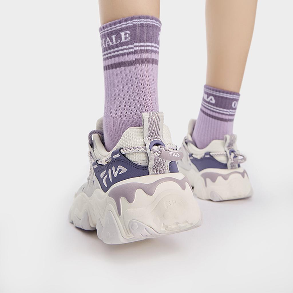 Fila FLUID 5 Нескользящие Устойчивые к истиранию Низкие Повседневные Кроссовки Женские Бело-Фиолетовые F12W432101FGO