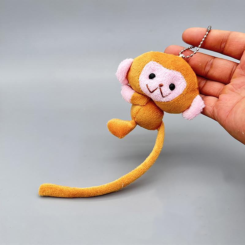 Cartoon Long Tailed Monkey Doll Key Chain Pendant Diy Plush Toy Doll Keychain Backpack Pendant Accessories Gift For Children