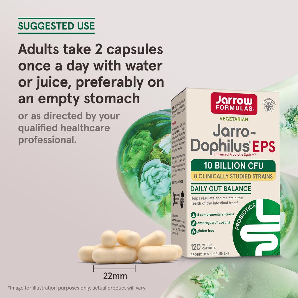 Jarrow Formulas Jarro-Dophilus EPS, 10 Billion, 120 Veggie Capsules (5 Billion Per Capsule)