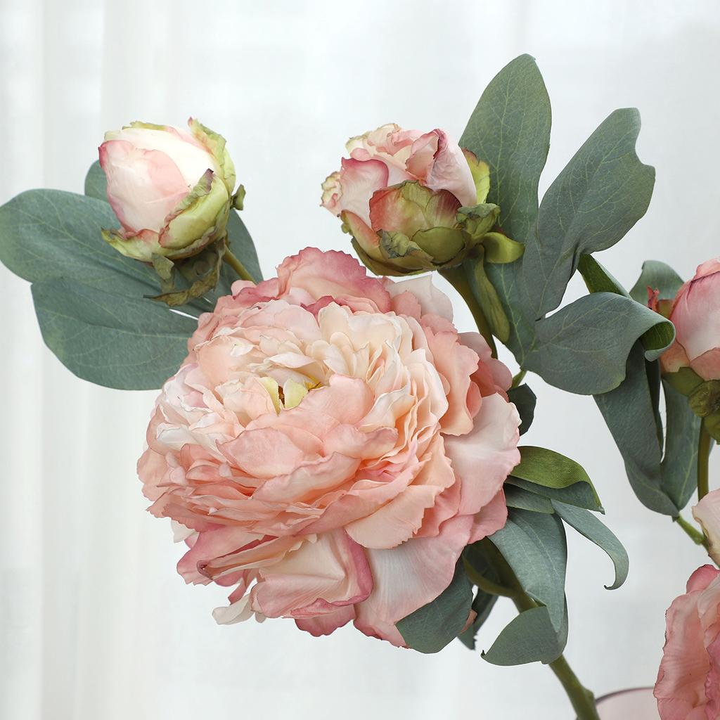 Baked Edge Simulation Peony Home Decoration Decoration Fake Flowers Living Room Bonsai Peony Flowers