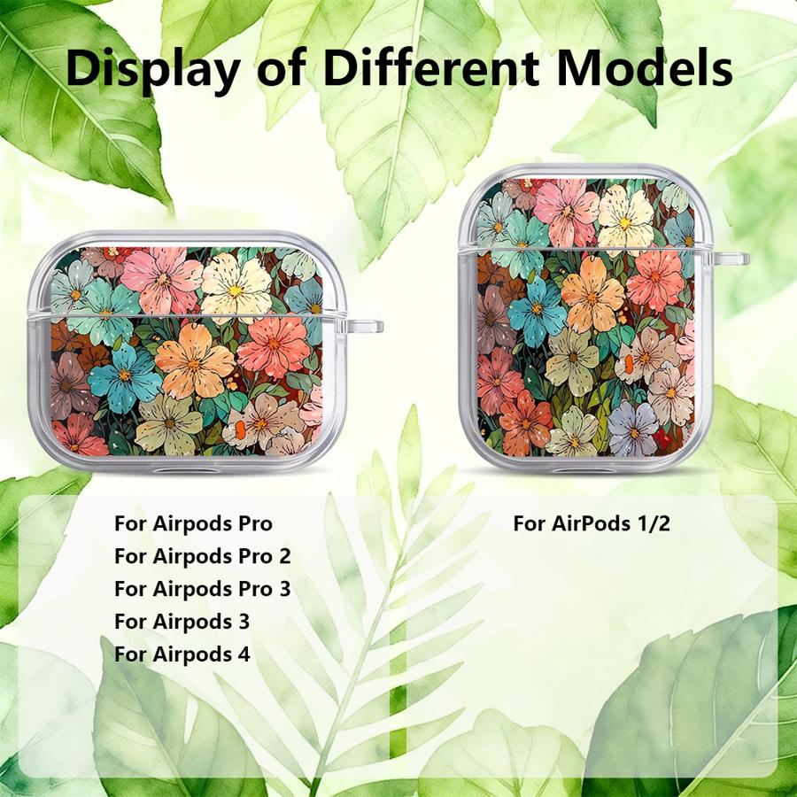 Красивый чехол с цветочным узором для Airpods 2 Pro2 3 1 Pro3 4 Pro, прозрачные чехлы-крышки для наушников