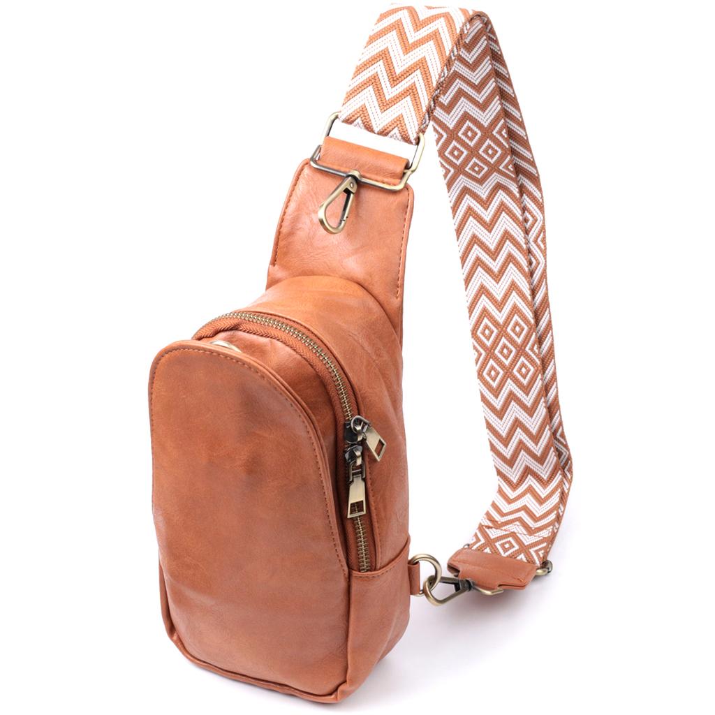 Interesting Shoulder Bag In a Fashionable Color Made of Eco-leather VINTAGE Bag 22793 Red