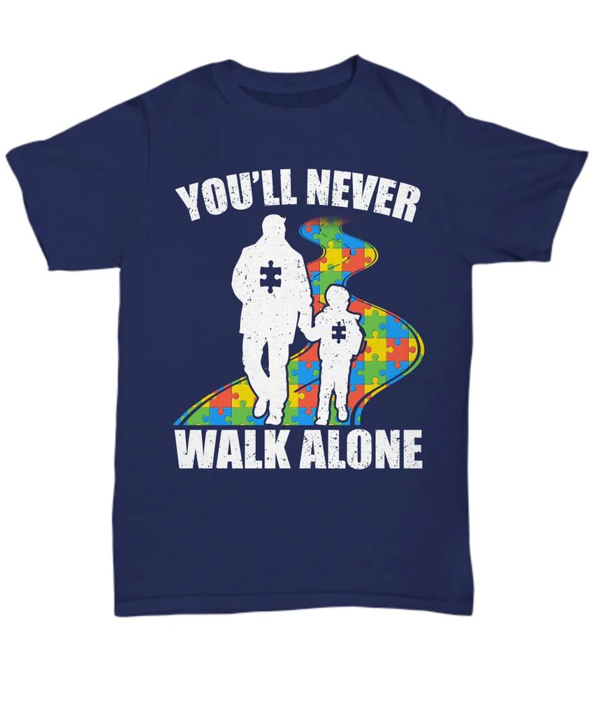 Belief Never Walk Alone Autism Awareness T Shirt High Quality Cotton Large Sizes Breathable Top Loose Casual Tshirt