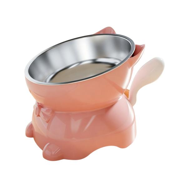 Поднятая миска для кошки Наклонная миска для корма кошки Противоскользящая приподнятая миска для кормления кошки Защищает шею кошки Дружелюбна для питья и еды
