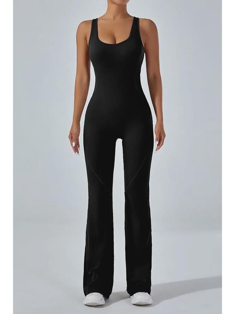 Европейский и американский костюм для йоги с открытой спиной и широкими расклешенными брюками, приподнимающими бедра