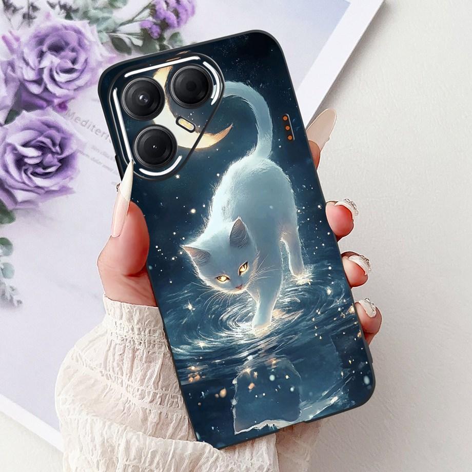 Черный Силиконовый Чехол Для Tecno Pova 7 4G 5G / Pova 7 Pro Pova7 Ultra Neo Funda Дизайн Кошка Цветок Дракон Бампер Мягкая Capa