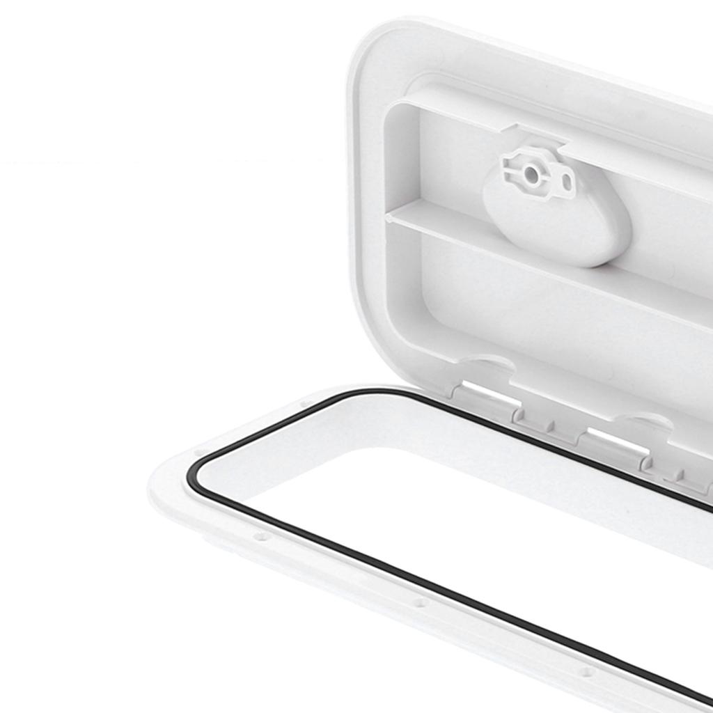 Deck Access   Inspection Cover 180 degrees  Hinged Lid Anti UV with Lock for Marine Boat 24 x 9.5in(White )