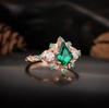 Роскошное новое кольцо с ромбовидным изумрудным цирконом, женское бриллиантовое кольцо в придворном стиле из розового золота, прямые продажи.
