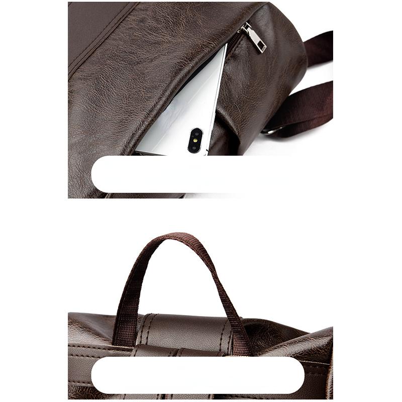 Soft Leather Backpack Women's Anti-theft Schoolbag Lightweight Shoulder Bag Satchel Handbag Travel Daily and Shopping Bag