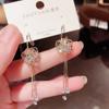 Prevent Allergy Flower Tassel Chain Long Earrings Exquisite Sweet Korean Spring Jewelry