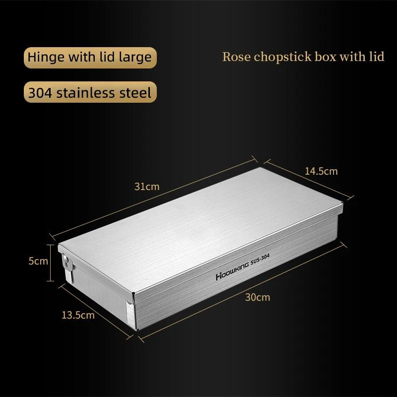 Stainless Steel Cutlery Storage Box Chopstick Fork Spoon Knife Travel Tableware Storage Case Home Camping Cutlery Box With Lid