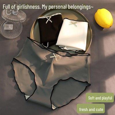 Ice Silk женские японские антибактериальные ультратонкие летние трусы средней посадки