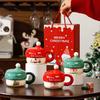 Santa Claus Mug Creative Christmas Cartoon Ceramic Cup Creative Couple Cute Water Cup Souvenir