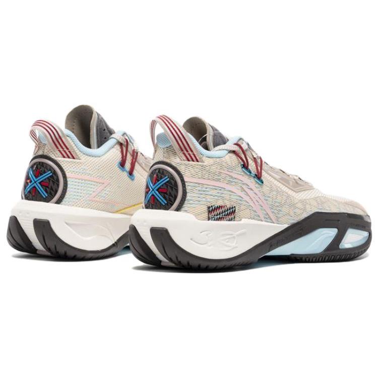 Li Ning Fission 9 Удобные Текстильные, Амортизация TPU, Износостойкие Низкие Баскетбольные Кроссовки Мужские Бежевые ABPU003-3