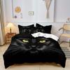 Duvet Cover Set, Black Cat Print Bedding Set, Soft Comfortable Duvet Cover For Bedroom Guest Room (1*Duvet Cover + 2*Pillowcase)