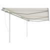 VidaXL Automatic Retractable Awning with Posts 6x3 M Cream 3070007