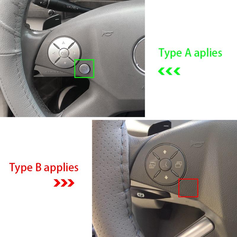 Для Mercedes Benz ECS GLK R ML GL CLS SLK Class W204 W212 ABS хромированные автомобильные аксессуары, наклейки на внутреннюю кнопку колеса, крышка
